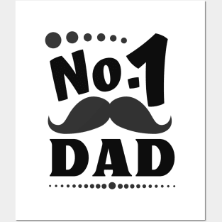 # 1 Papa Dad Funny Beard Men's Best Father Posters and Art